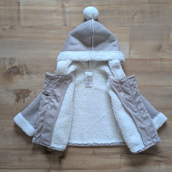 NWOT! Savannah Faux Shearling Jacket Hoodie Coat - Size 12M - Picture 3 of 6